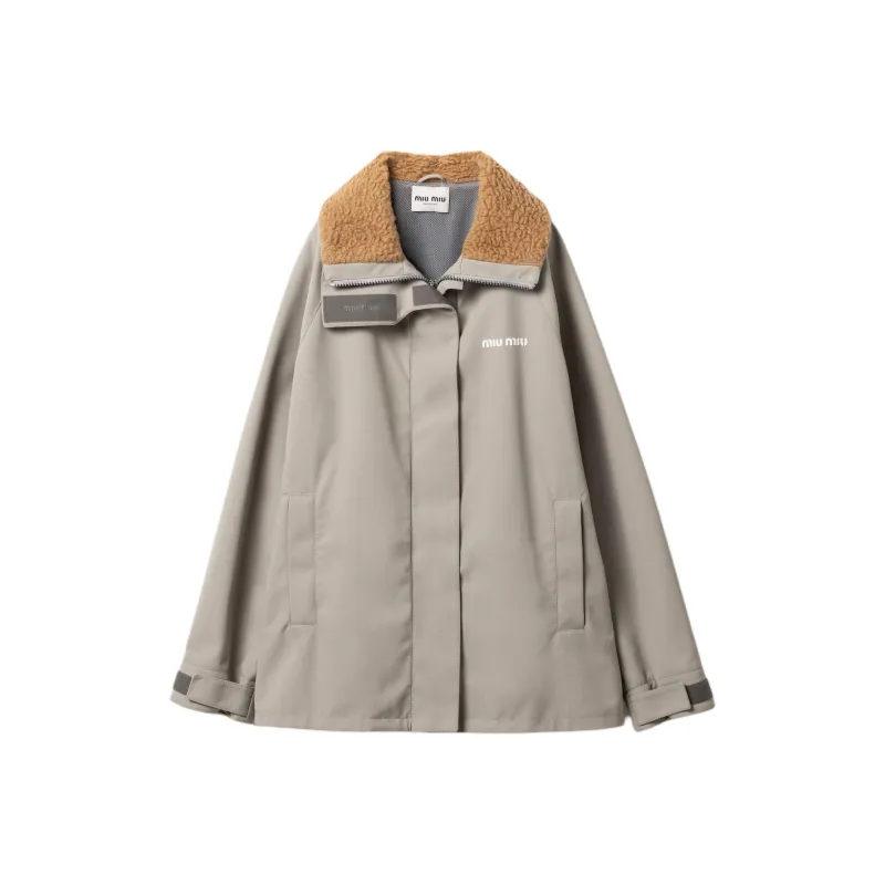 MIU MIU FW24 Jackets Coats Women's Steel Gray-0