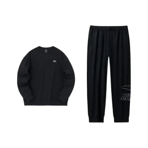 Anta Sweatshirt Set Unisex Basic Black