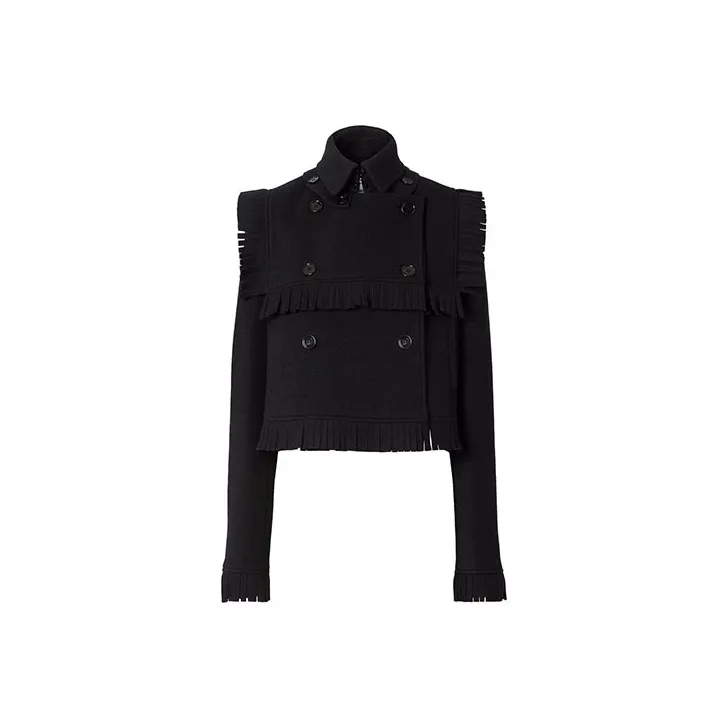 Burberry Double Breasted Fringed Jacket-0
