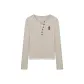A-Oat White (Crew Neck Mock Two-Piece Button-Up Style)