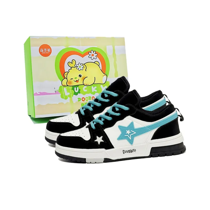 Budding Bear Anti Slip Wear Resistant Low Top Skateboard Shoes Unisex-9