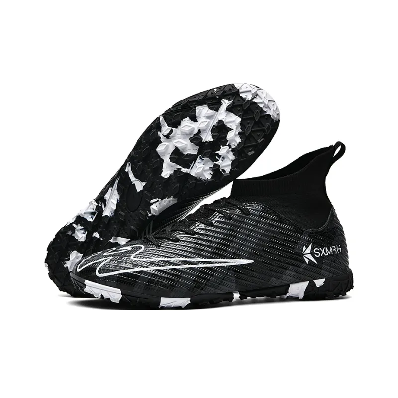 Binary TF Rubber Broken Studs Cushioning Abrasion Resistant Lightweight Soccer Shoes Unisex Black-1