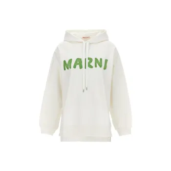 MARNI Logo Printed Drawstring Hoodie