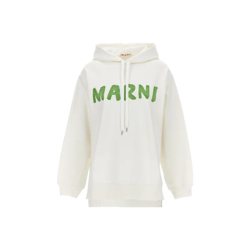 MARNI Logo Printed Drawstring Hoodie-0
