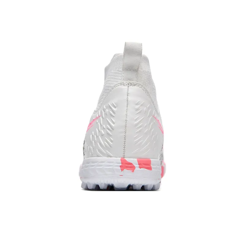 Binary Cushioning Abrasion Resistant Lightweight Soccer Shoes Unisex White-3