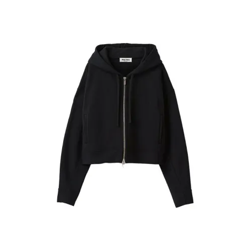 MIU MIU Zip up Cropped Hoodie