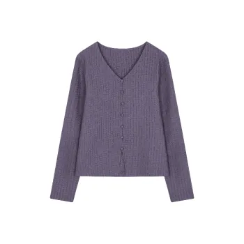 Mo Han Yi Mei Knitwear Women's Dark Reddish Purple