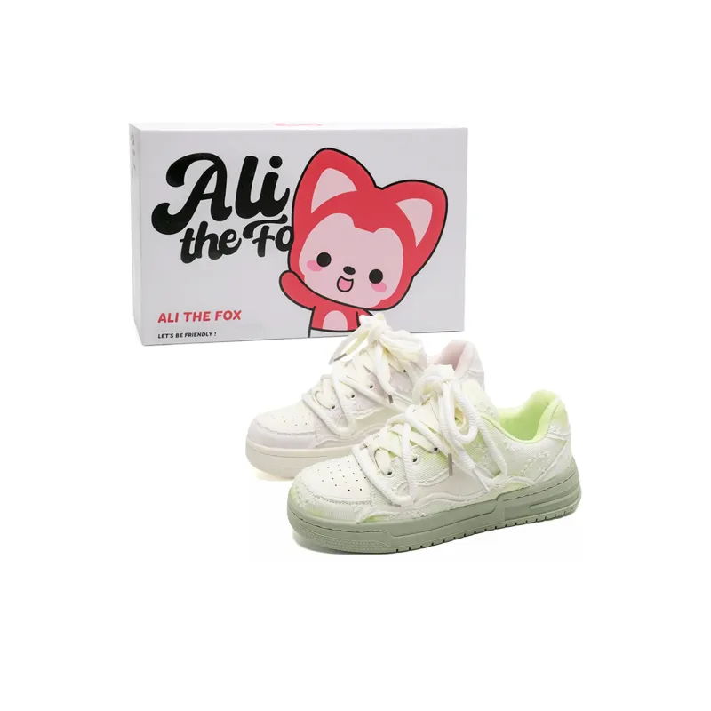 ALI THE FOX Slip Resistant, Abrasion Resistant, Balance, Lightweight Low Top Skateboard Shoes Unisex-38