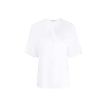 VINCE Split neck Short sleeved Blouse