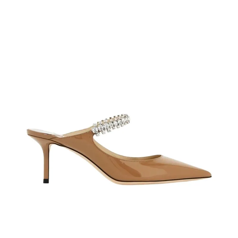 Jimmy Choo Bing Closed Toe Slippers 6.5cm Women's Light Brown-1