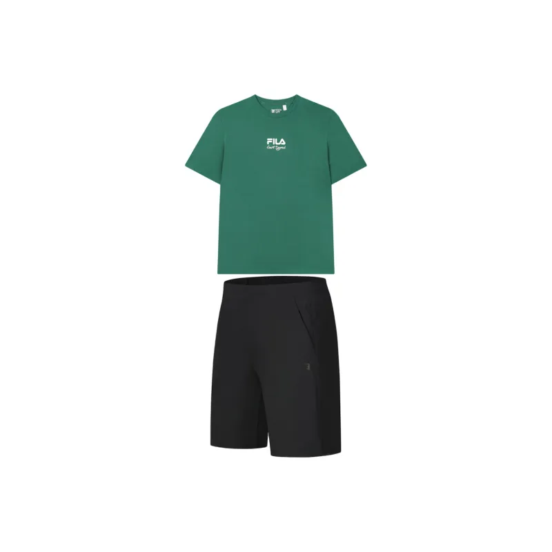 FILA Casual Sportswear Men Midsummer Green+Pitch Black-0