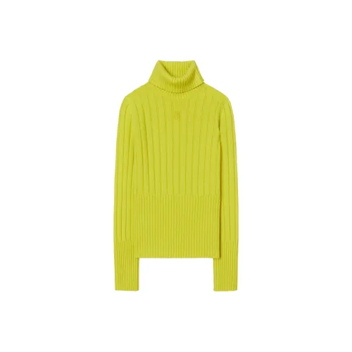 TORY BURCH FW22 Cashmere Sweater Women's Yellow Green