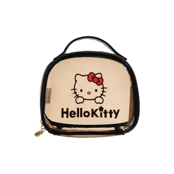 Sanrio Hello Kitty PVC Makeup Bag Women's Black