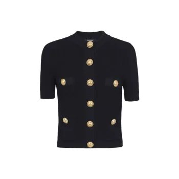 BALMAIN Logo Button Knitted Sweater