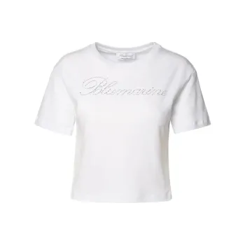 Blumarine Rhinestone Embellished Cotton T shirt