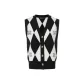 Black White Diamond Plaid