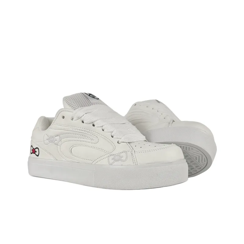Rongchuan Slip Resistant, Abrasion Resistant, Lightweight, Height Increasing Low Top Skateboard Shoes Unisex All White-3