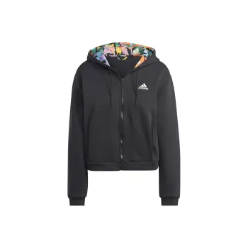 Adidas Graphic Full-Zip Hoodie Jackets Coats Women's Black