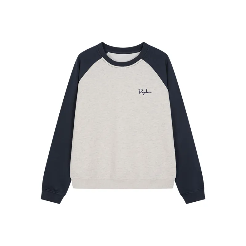 Mo Han Yi Mei FW24 Sweatshirt Women's Navy Blue & Heather Gray-0