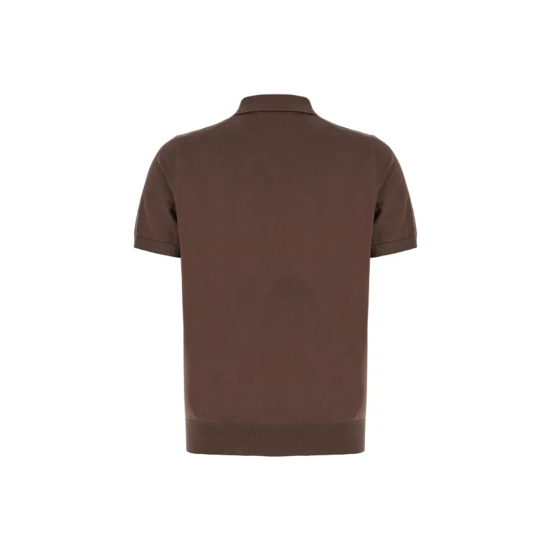 Brunello Cucinelli Short Sleeved Fine Knitted Polo Shirt-1