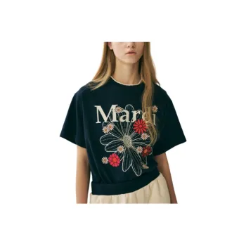 MARDI MERCREDI T Shirt Women's Marine Blue Korean Style