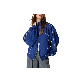 NASTY GAL Nylon Windbreaker Jacket Jackets Coats Women's Marine Blue