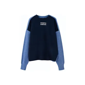 SOON FLOWER Spring Sweatshirt Women's Gray Blue
