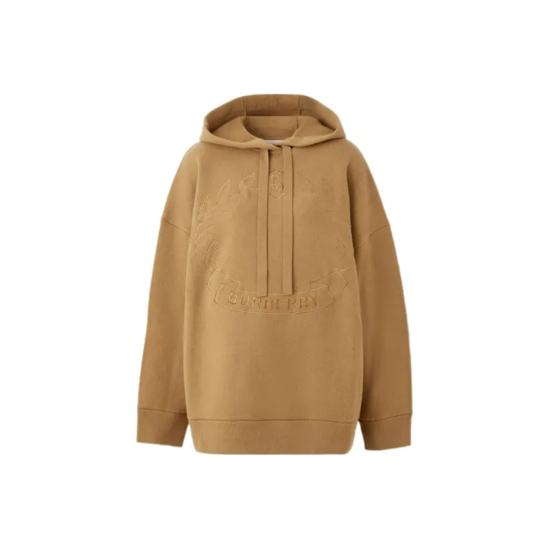 Burberry Embroidered Oak Leaf Crest Drawstring Hoodie-0