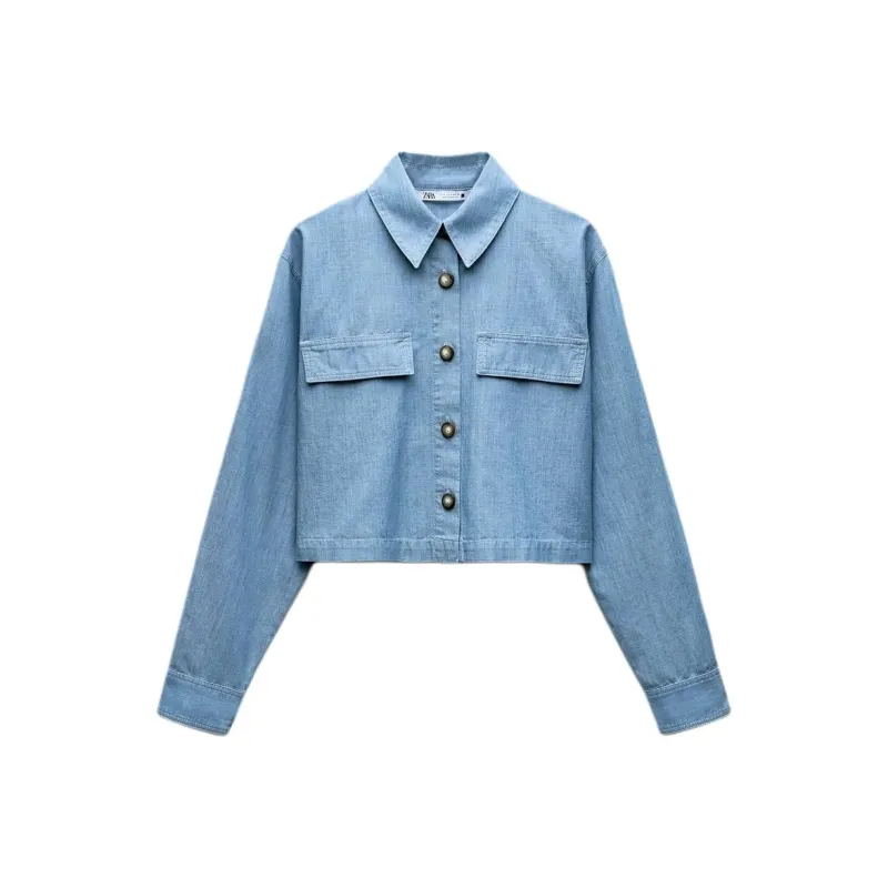 ZARA Shirts Women's Light Blue-0