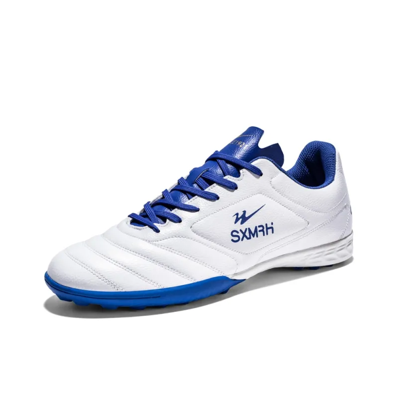 Binary TF Turf Cushioning Abrasion Resistant Lightweight Slip Resistant Soccer Shoes Unisex White Royal Blue-1