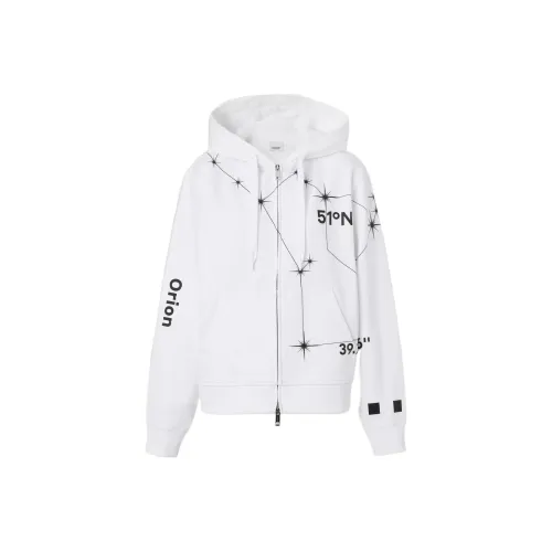 Burberry Constelations Print Zip Up Jacket White