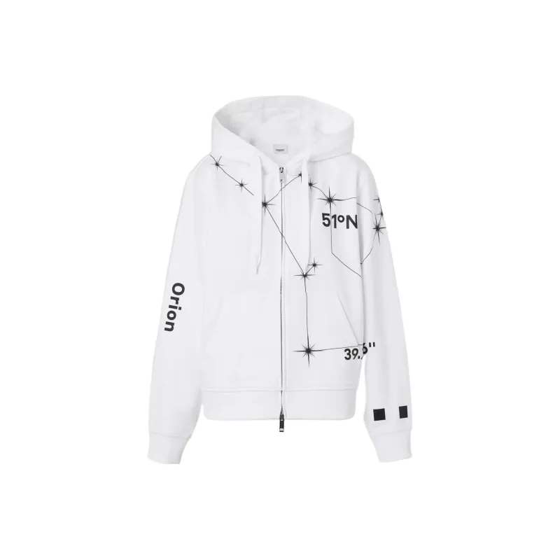 Burberry Constelations Print Zip Up Jacket White-0