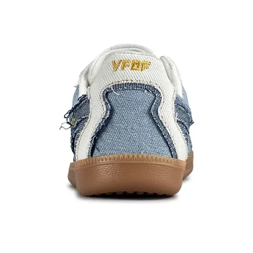 VFDF Denim, German Army Trainers Breathable And Slip Resistant Low Top Skateboard Shoes Unisex Denim Blue-4
