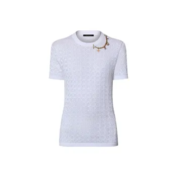 LOUIS VUITTON 1AFZLW Lace Knit Charm T-Shirt