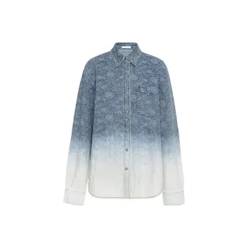 MEIYANG Shirts Women's Blue White Gradient