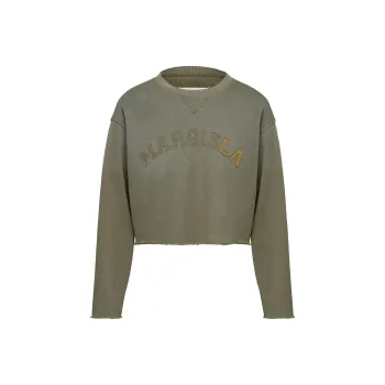 Maison Margiela Logo Patch Cropped Sweatshirt