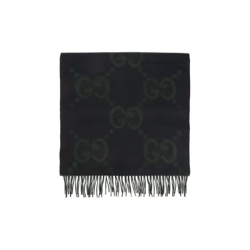 GUCCI Cashmere Knit Scarves Men's Gray