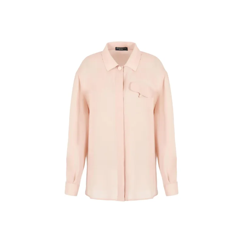 EMPORIO ARMANI Buttoned pocket Silk Shirt-0