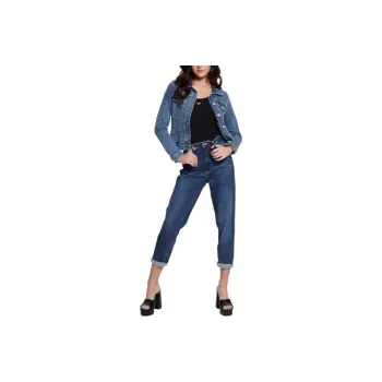 GUESS Eco Sexy Trucker Jacket Jackets Coats Women's Dark Blue