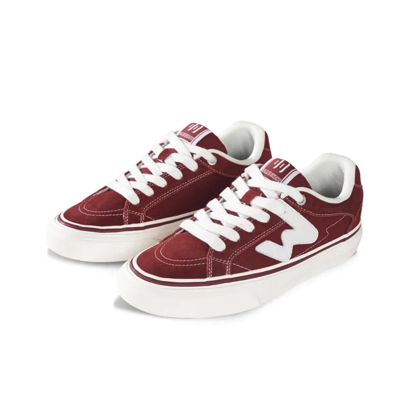 Ollieskate Abrasion Resistant Balance Low Top Skateboard Shoes Unisex Burgundy-2