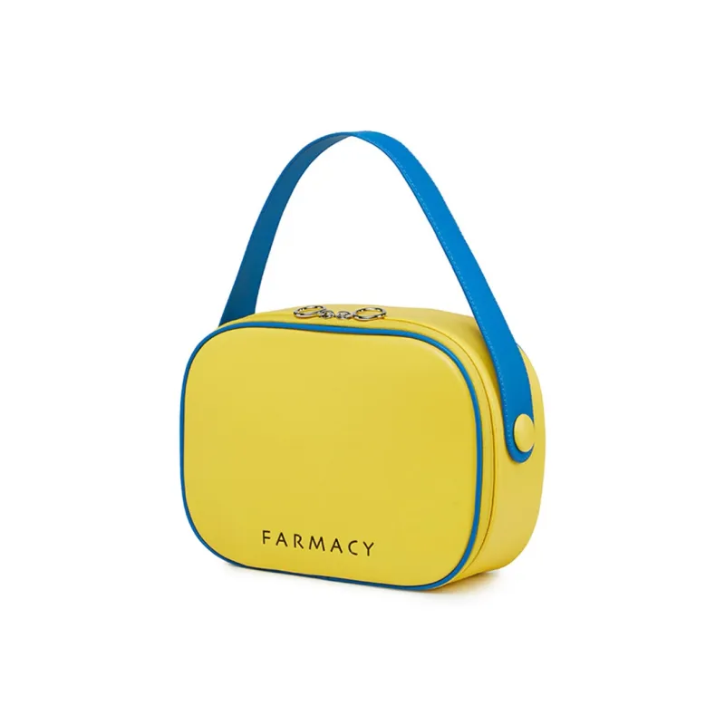 Farmacy PU Clutch Handbag Storage Bag Makeup Bag Regular Women's Yellow/Pink-2