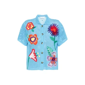 Mira Mikati Flower Crochet Shirt