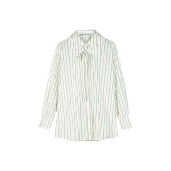 BLUEerror Shirt Women's Black Green Stripes