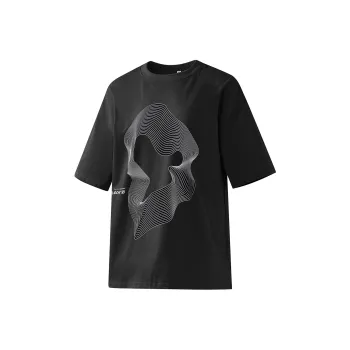 Libito Drop Shoulder Sleeve T Shirt Unisex Black
