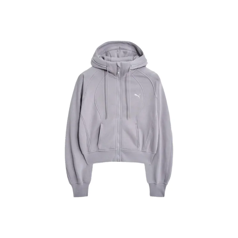 PUMA Bias Cut Knit BR Hood Jacket Women's Lavender-0