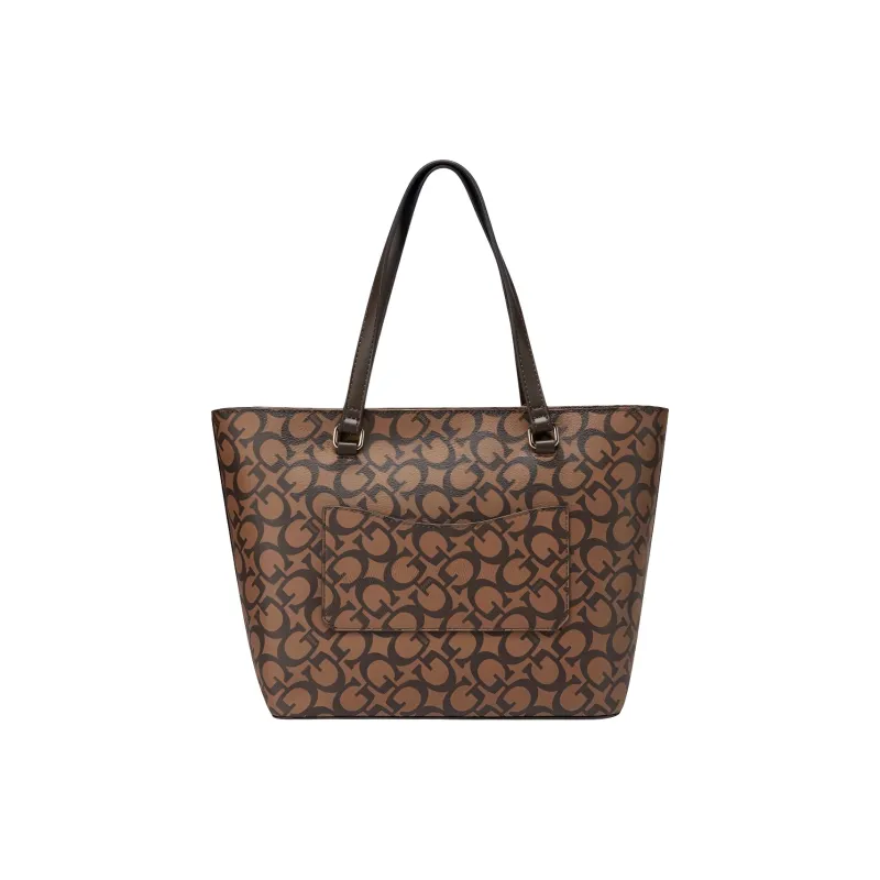 GUESS Coated Canvas Tote Bag Shopping Bag Handbag Shoulder Bag Women's Cocoa-2
