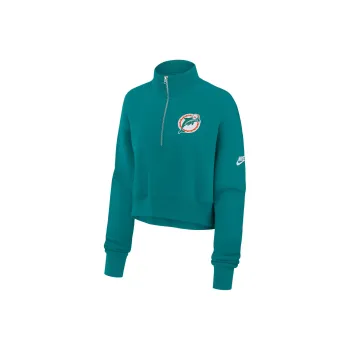 Nike Miami Dolphins Rewind Phoenix Women's Nike Nfl Cropped 1/4 Zip Crew