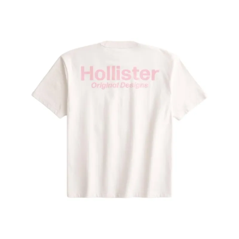 Hollister T Shirts Men Cream-1