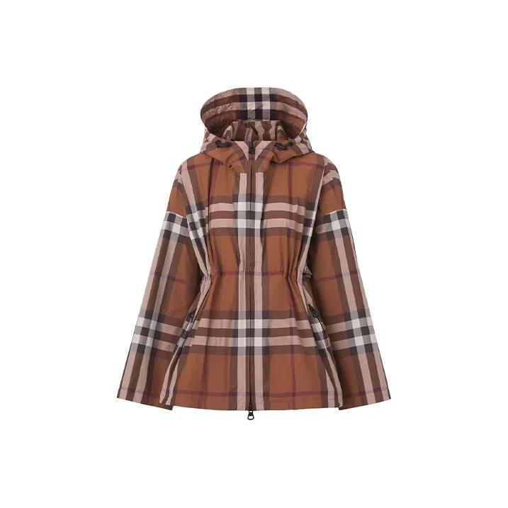 Burberry Hooded Jacket 'Dark Brown Check'-0