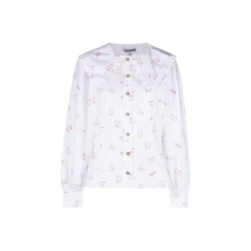 GANNI Shirts Women's White